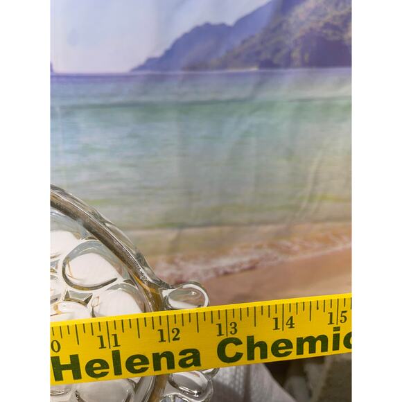 Vintage Jeannette 12" Handled Glass Tray Thumbprint Gold Trim Platter Glassware - Picture 2 of 9